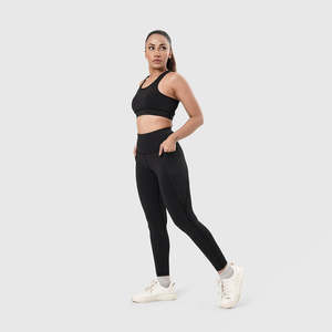 Tenue d'entraînement respirante pour femmes soutien-gorge de sport et leggings flexibles tissu évacuant la transpiration pour la course à pied à haute intensité - Product Image 6