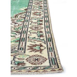 พรมขนสัตว์สีเขียววินเทจถักมือ ลายเมดัลเลียนสไตล์โบโฮ รูปทรงสี่เหลี่ยมผืนผ้า สำหรับตกแต่งบ้าน ทางเข้าบ้าน ห้องโถง-Pae-3237 - Product Image 4