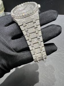 41MM entièrement clouté Moissanite glacé montre pour hommes VVS glacé montre pour hommes Hip Hop diamant montre cadeau pour mari - Product Image 3