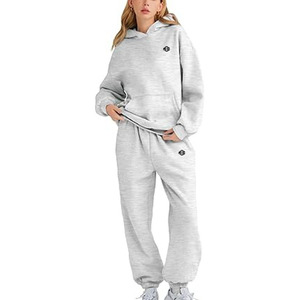 Ensemble sweat à capuche et jogging surdimensionné personnalisé pour femme – Fournisseur en gros, marque privée, fabricant de vêtements de détente en molleton, OEM - Product Image 2