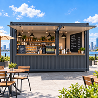 Restaurant modulaire en conteneur Etodevice avec équipement de cuisine pour café, restauration rapide et services à emporter