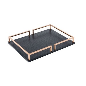 Juego de dos Bandejas para servir té y café de diferentes tamaños en mármol y hierro, bandeja para servir dulces y aperitivos para uso en fiestas - Product Image 4