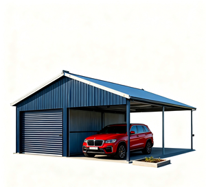 Bâtiment préfabriqué en acier léger de style moderne, prix d'usine, garage, abri de voiture, entrepôt - Product Image 1