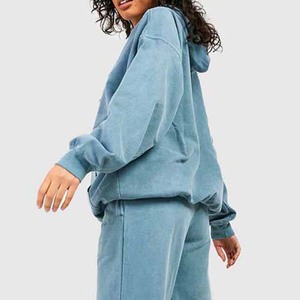 Light <b>Weight</b> Cotton Tracksuit for <b>Ladies</b> Casual Wear Oversized Streetwear Drop Shoulder Acid Wash Tracksuit - Product Image 6
