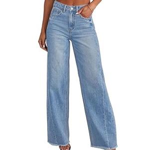 Pantalones Vaqueros Azules Personalizados de Moda, Estilo Baggy, Rectos, Ajustados, con Cierre, Estilo Hip Hop, Corte Regular, Frente Plano - Product Image 6