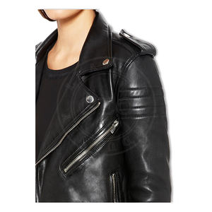 Chaquetas de cuero informales con cremallera y diseño personalizado, para mujer - Product Image 3