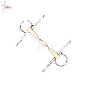 Double <b>Jointed</b> <b>Roller</b> Full Cheek Horse Bit Apple Scented Stainless Steel Reusable Mouthpiece Rings Controlled Horse Riding - Product Image 4