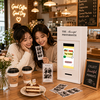 Imprimante photo à écran tactile de style rétro avec cadre métallique pour la décoration des cafés et des salons de thé, machine photo pour photomaton