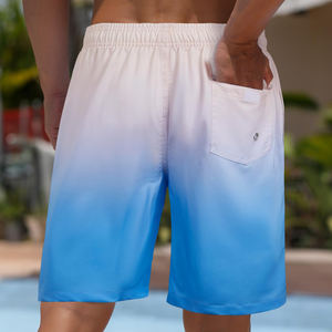 Shorts de Playa Casuales de Verano para Hombre, 100% Poliéster, Cintura Elástica, Color Sólido, Cordón Ajustable, Tela de Malla para Natación y Running - Product Image 2