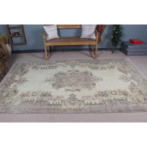 Tapis turc vintage 5,2x9,1 pi (159x277 cm), tapis en laine grise - Product Image 2