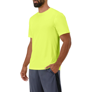 T-shirt à poche à col rond actif pour hommes Tissu tricoté Respirant Sportif Motif solide Fit Design vierge - Product Image 2