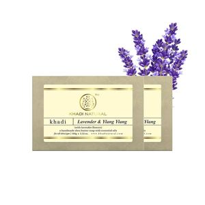 Khadi Natural Herbal <b>Lavender</b> & Ylang Ylang Bar <b>Soap</b> 100 g Solid <b>with</b> Whitening Properties and <b>Lavender</b> Flowers - Product Image 6