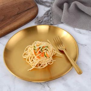 Assiette de service en acier inoxydable, robuste, écologique, style classique, finition polie, ronde, 9 pouces - Product Image 6