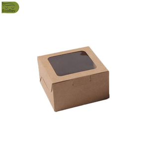 กล่องขนมและคัพเค้กกระดาษคราฟท์พร้อมหน้าต่างราคาขายส่ง - Product Image 5