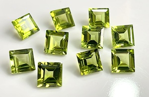 เพอริโดทธรรมชาติทรงเหลี่ยมตัด3มม. แบบเหลี่ยมเพชรพลอย-หลวมคุณภาพระดับ AAA - Product Image 2