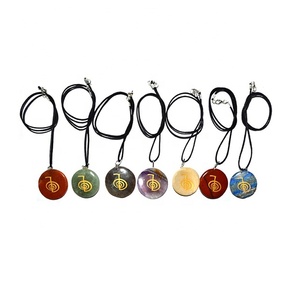 Acheter en gros Pendule en cristal collé naturel à sept chakras Pendules en pierres précieuses de guérison Chakra - Product Image 3