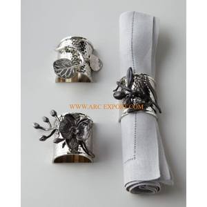 Servilleteros de lujo de Metal con forma de flor pulida con espejo de plata, servilleteros decorativos de primera calidad para uso en la Mesa - Product Image 5