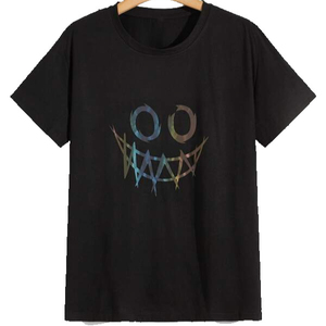 Venta al por mayor de alta calidad negro Streetwear verano 100% algodón cuello redondo hombres reflectante gráfico impreso Loose fit camiseta para hombres - Product Image 1