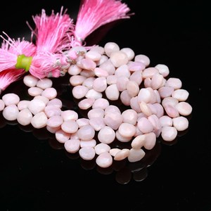 Cuentas de Briolette de piedras preciosas en forma de corazón facetadas de ópalo Rosa Natural para la fabricación de joyas, cuentas de cristal en forma de piedra de ópalo de 9-10mm - Product Image 2