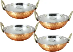 Biểu tượng tùy chỉnh bán buôn bán đồng nấu ăn nồi với Brass xử lý cho các nhà hàng Tabletop Cookware sets kim loại chiên chậu