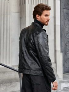 New Style <b>Winter</b> Men's Plus Size <b>Waterproof</b> Breathable Knitted Bomber/Puffer <b>Jacket</b> with Zipper and Cotton Filling Calf Skin - Product Image 2