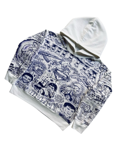 เสื้อกันหนาวมีฮู้ดแบบสวมหัวมีฮู้ดสำหรับทุกเพศเสื้อกันหนาวสไตล์สตรีทผ้าคอตตอน100% สั่งผลิตจากโรงงาน - Product Image 1