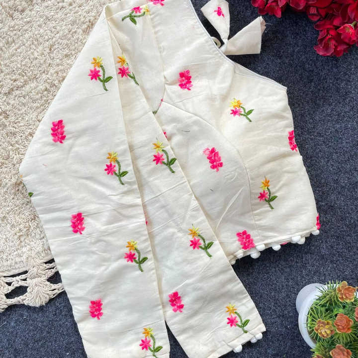 Indian Boutique's Premium Ready-Wear Collection Stylish Khadi Cotton Blouse for Ladies Embroidered Bridal Designer Solid