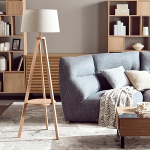 Lampadaire en tissu blanc en forme de champignon pour la décoration intérieure de salon de luxe moderne, élégant, support doré LED pour la maison et le bureau - Product Image 2