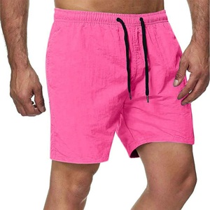 Short d'entraînement sportif High Street pour hommes Short de baseball d'été à taille élastique avec motif solide teint en plaine à bas prix - Product Image 6
