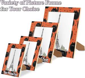 Personnalisé ajoutez votre nom de texte de photo personnalisé 8x10 cadre de photos en bois pour tenture murale et affichage de table chat noir mignon - Product Image 2