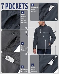 <b>Men's</b> Lightweight Waterproof Softshell <b>Jacket</b> with Warm Fleece Lining Windbreaker for <b>Travel</b> Hiking Golf Motorcycle Racing - Product Image 3