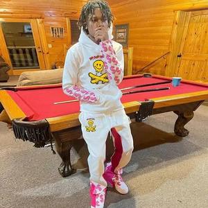 Wholesale Custom Puff Printing Hooded Tracksuit Streetwear <b>XL</b> Size Heavyweight Oversized Sweatpants Hoodie Set Logo Hot Selling - Product Image 2