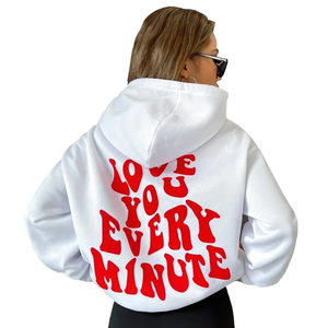 Vente en gros Logo personnalisé Hommes Femmes Noir Mode Manches longues Pull vierge Sweat à capuche en coton Quantité imprimée OEM Personnalisé - Product Image 1