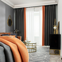 Rideaux occultants isolants modernes en polyester tissé double face, poids moyen, avec logo personnalisé OEM, pour chambre et salon