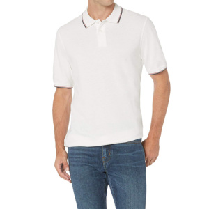 High Quality Men's Casual <b>Summer</b> for Shirts Custom Short Sleeve Anti-Shrink Breathable 180g Embroidery <b>Decoration</b> Solid Knitted - Product Image 4