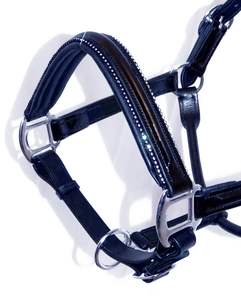 ESTELAR CLEAR CRYSTAL BLING BORDE DE TUBERÍA Acolchado POSH PATENTE HALTER HEADCOLLAR - Product Image 4