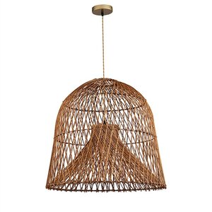 Lámpara decorativa de ratán con hermoso parasol, cuentas de metal y tamaño personalizado, suministros de decoración navideña para boda - Product Image 1