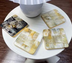 100% Top Quality Ox horn Coaster <b>For</b> Coffee Tea Beer Coaster <b>For</b> Multi Use Hotel Restaurant Home Table <b>Decor</b> <b>Kitchen</b> <b>Item</b> - Product Image 4
