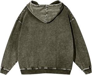 New Fashion Streetwear Vintage <b>Hoodie</b> Cotton Sun Faded Acid Wash <b>Hoodie</b> French Terry Blank Cropped <b>Zip</b> <b>up</b> Boxy <b>Hoodie</b> for <b>Men</b> - Product Image 5