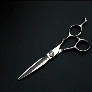 Juego de peluquería de acero inoxidable con punta afilada que incluye tijeras de barbería y maquinilla de afeitar recta para corte de pelo y belleza - Product Image 2