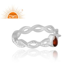 แหวนพลอยโกเมนธรรมชาติ ดีไซน์ทันสมัยสวยงาม 925 เงินแท้ ออกแบบเองได้ สำหรับผู้หญิง ของขวัญสำหรับเธอ - Product Image 4