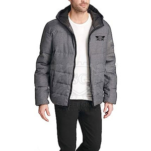 Wholesale Men's Plus Size <b>Puffer</b> <b>Jacket</b> Comfortable Hooded Leather Windbreaker Adults <b>Light</b> Fabric Material Made Pakistan Winter - Product Image 4
