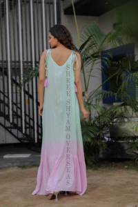 Robe longue d'été en rayonne tie dye pour femmes - Product Image 3