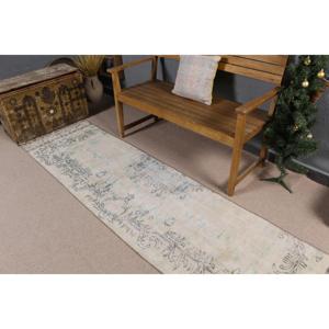 Tapis turc vintage, tapis de couloir 2,3x8,9 pieds, tapis oriental bleu - Product Image 2