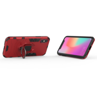 Étui de téléphone portable robuste antichoc avec anneau magnétique rotatif à 360 degrés, support en TPU+PC pour Google Pixel 3/4