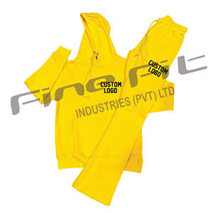 Survêtement de jogging évasé à capuche en coton pour hommes sur mesure Style pakistanais solide deux pièces chaud hiver polaire respirant costume - Product Image 6