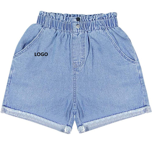 High Quality Canvas Denim Shorts Fashion High Waist Blue <b>Jeans</b> Casual Pants Elastic Waist <b>Drawstring</b> <b>Men</b> Denim Quick Dry - Product Image 1