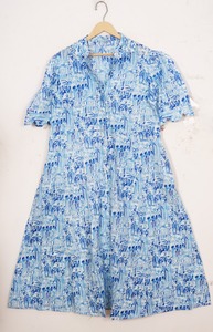 Impresión digital Bodycon verano vestido de algodón patrón Floral Midi longitud cinturón tejido precio al por mayor de La India hecho a mano - Product Image 3