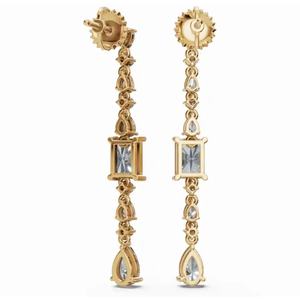 Boucles d'oreilles de créateur exclusives en or 14 carats, Artemisia Radiance, taille poire et ronde, bijoux de laboratoire, vente en gros - Product Image 3