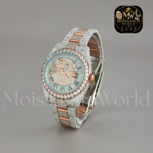 Reloj de Diamantes Moissanite de Alta Calidad para Hombre, Reloj Automático de Lujo con Piedras Baguette Completas, Acero Inoxidable, Resistente al Agua, Joyería de Lujo - Product Image 4